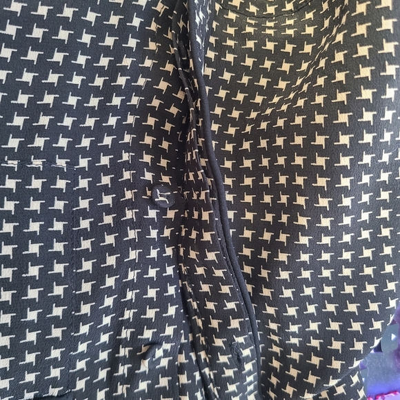 Madewell | Silk Cinema Dress Mini-Houndstooth Size 6 - Picture 6 of 6